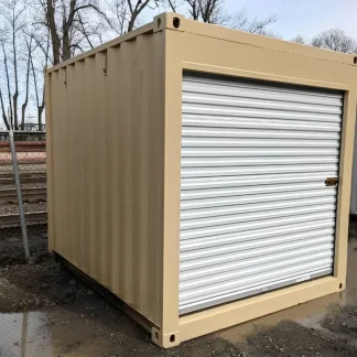 10ft Shipping Container with End Roll-Up Door — Marine Plywood Floor, Corner Castings (New)