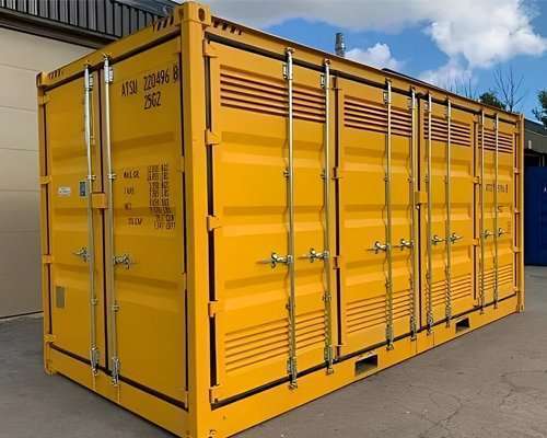 30ft One-Trip Cut-Down Shipping Container — Yellow, Resprayed, Lockbox Fitted (New)