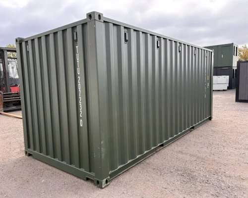 20ft One-Trip Shipping Container — Dark Green, Lockbox, 4 Colour Options (New)