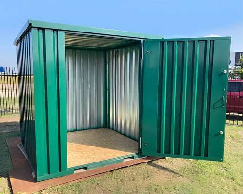 3m x 2.1m Flat Pack Storage Container — Galvanised & Powder-Coated, Double Lock (New)