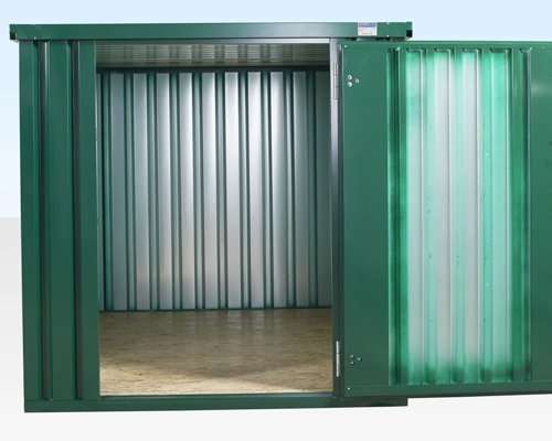3m x 2.1m Flat Pack Storage Container — Galvanised & Powder-Coated, Double Lock (New)