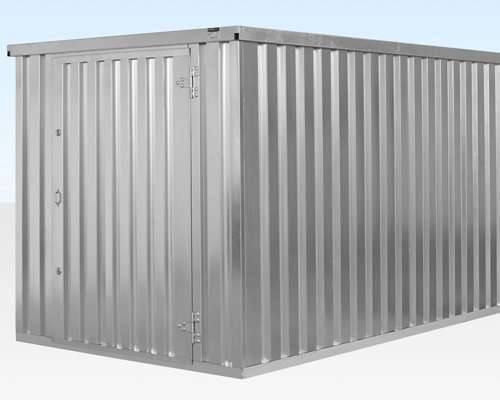 4m x 2.1m Flat Pack Container Store — Galvanised Steel, Double Lock, Lifting Eyes (New)