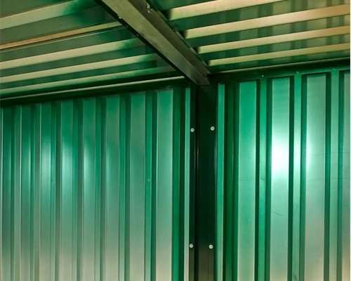 8m x 2.1m End-Linked Flat Pack Container Bundle — 2 x 4m Units + Linking Kit, Green Powder-Coated (New)