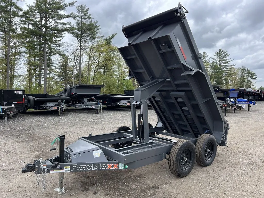 2024 RawMaxx 5x10 7K Powder Coated Dump Trailer with Tarp Kit — view 13