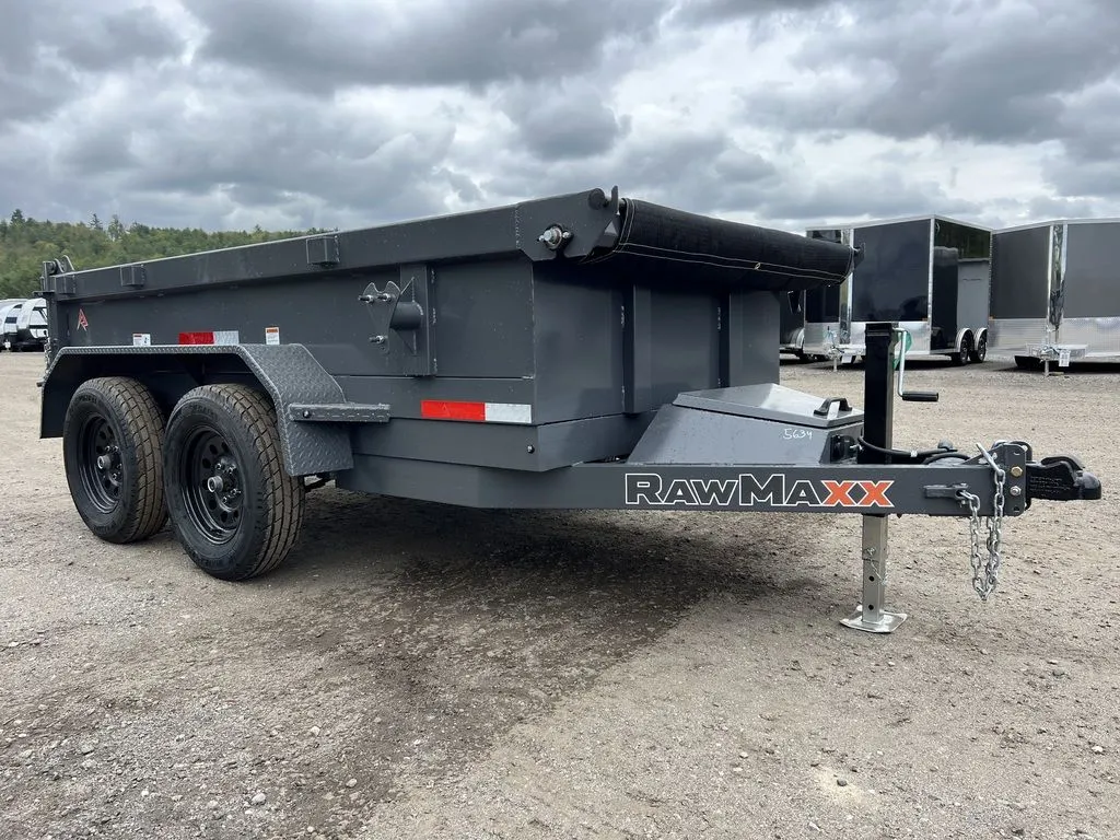 2024 RawMaxx 5x10 7K Powder Coated Dump Trailer with Tarp Kit — view 20
