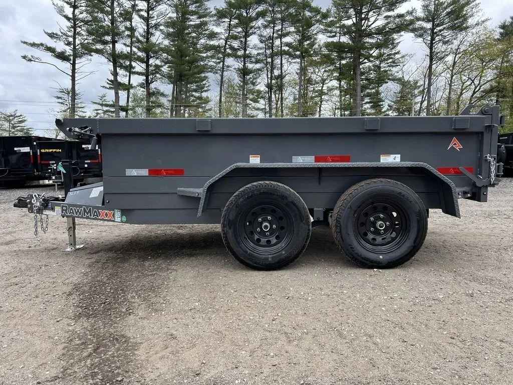 2024 RawMaxx 5x10 7K Powder Coated Dump Trailer with Tarp Kit — view 3