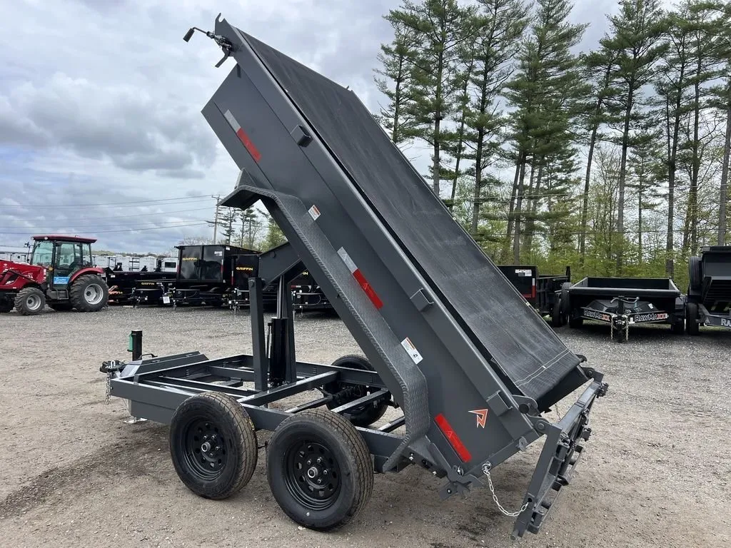 2024 RawMaxx 5x10 7K Powder Coated Dump Trailer with Tarp Kit — view 4